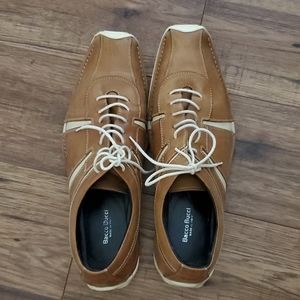 Bacco Bucci Italian Men's Tan and Cream Shoes